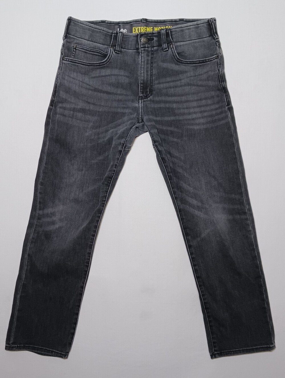 Lee Extreme Motion Mens Slim Fit Straight Leg Jeans 34X30 Gray Stretch Denim